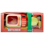 Rotujúca mikrovlnná rúra krémovo-čevená